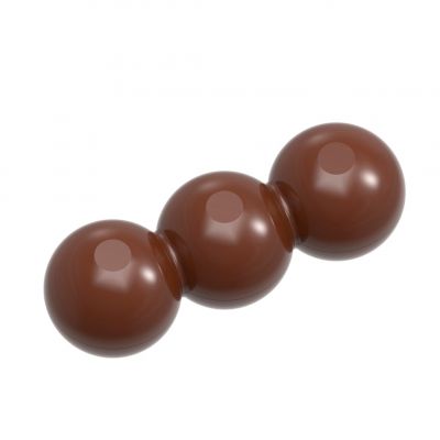 12126 CW Форма для шоколаду "Батончик з 3 кульками" 75,5x27x13 мм, 3х3 шт./2х18 г