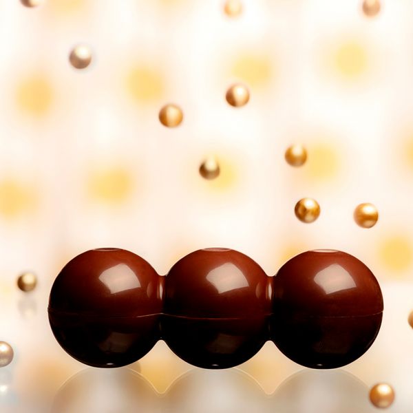 12126 CW Форма для шоколаду "Батончик з 3 кульками" 75,5x27x13 мм, 3х3 шт./2х18 г