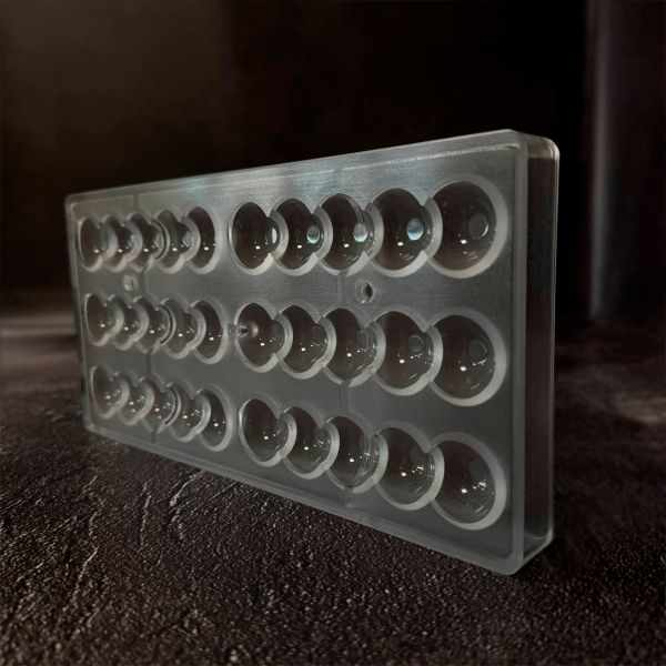 12125 CW Форма для шоколаду "Батончик з 5 кульками" 124x27x13 мм, 2х3 шт./2х30 г