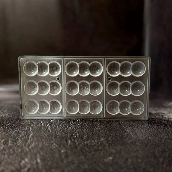 12126 CW Форма для шоколаду "Батончик з 3 кульками" 75,5x27x13 мм, 3х3 шт./2х18 г