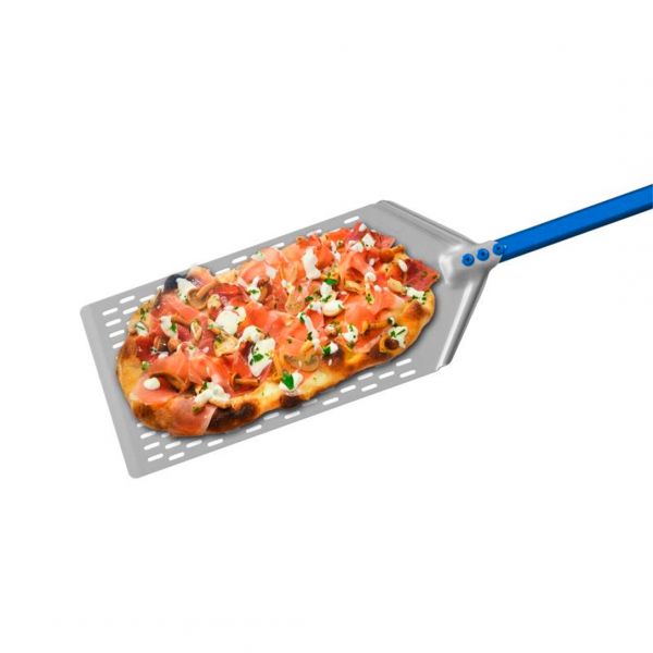 AM-2340F/60 Лопата для піци прямокутна перфорована ал. 23x40 см, ручка з ал.60 см, повний розмір 107
