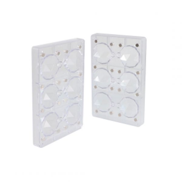 20SR103 Набір форм з магнітами для шоколадних фігурок (2 шт) "Діамант" ø 62 h 72 мм, 3x2 шт, 50 г