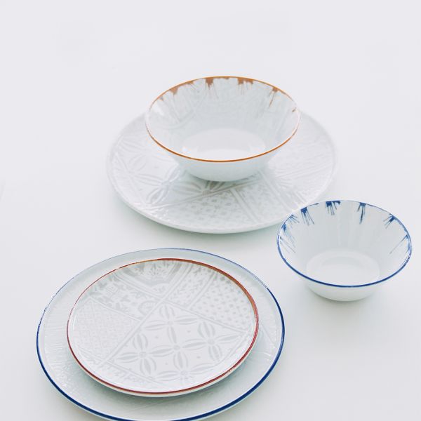 OPT2129-K0051Тарілка кругла 29 см серія "Optimo" декор "Mosaic Bold Red Rim"