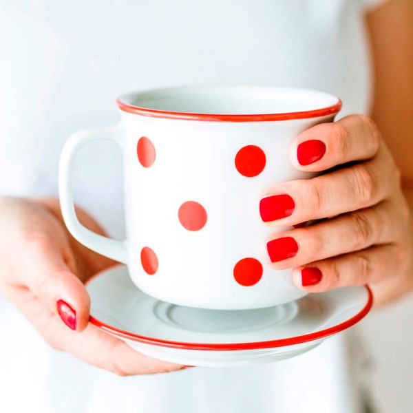 REB0635-X9132 Чашка 350 мл серія "Rote Punkte" Retro mugs