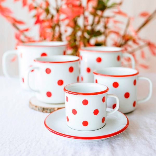 REB0625-X9132 Чашка 250 мл серія "Rote Punkte" Retro mugs