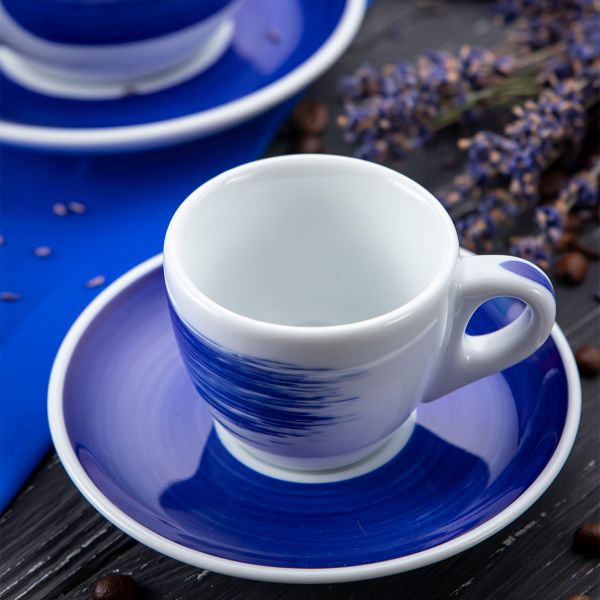 34421 Блюдце caffe latte 16,7 см Blue для серій "Verona/Torino/Roma Millecolori Hand Painted"
