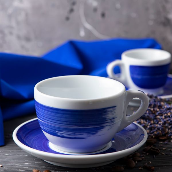 34421 Блюдце caffe latte 16,7 см Blue для серій "Verona/Torino/Roma Millecolori Hand Painted"
