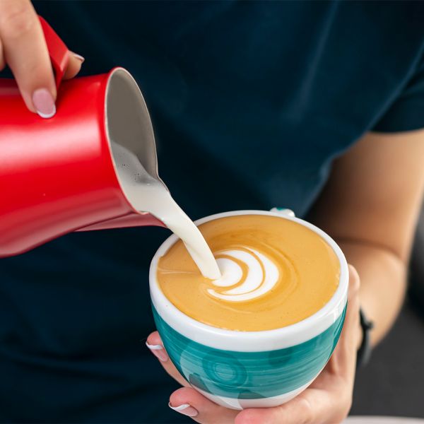 35134 Чашка caffe latte 350 мл Green stroke B "Verona/Palermo Millecolori Hand Painted Brush stroke