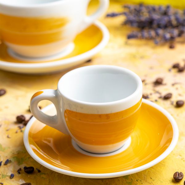 35114 Чашка espresso 75 мл Yellow stroke B "Verona Millecolori Hand Painted Brush stroke B Yellow wi