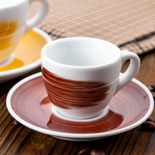35116 Чашка espresso 75 мл Brown stroke B "Verona Millecolori Hand Painted Brush stroke B Brown with