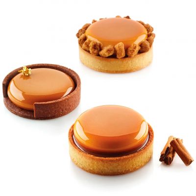 KIT TARTE RING ROUND D80 MM Форма силіконова d 67  h 15 mm + 6  кілець  (d 80 mm, h 20 mm) - 1*6 фор