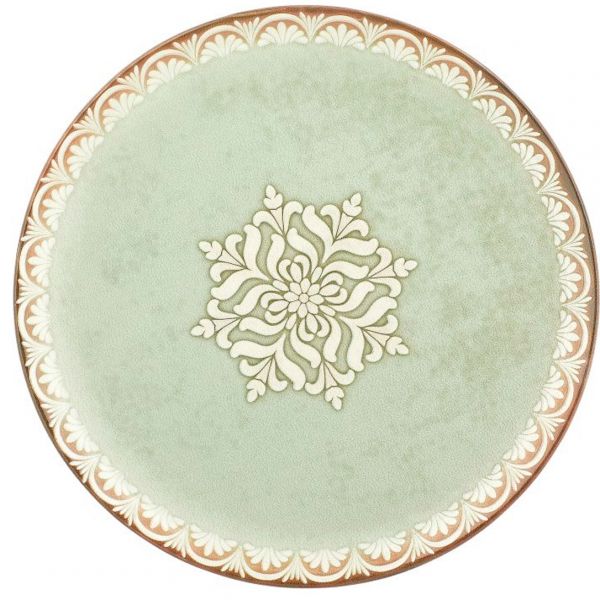 TN-RM-ZT-23-DZ Тарілка кругла 23 см, декор Rome, серія "Tinta"