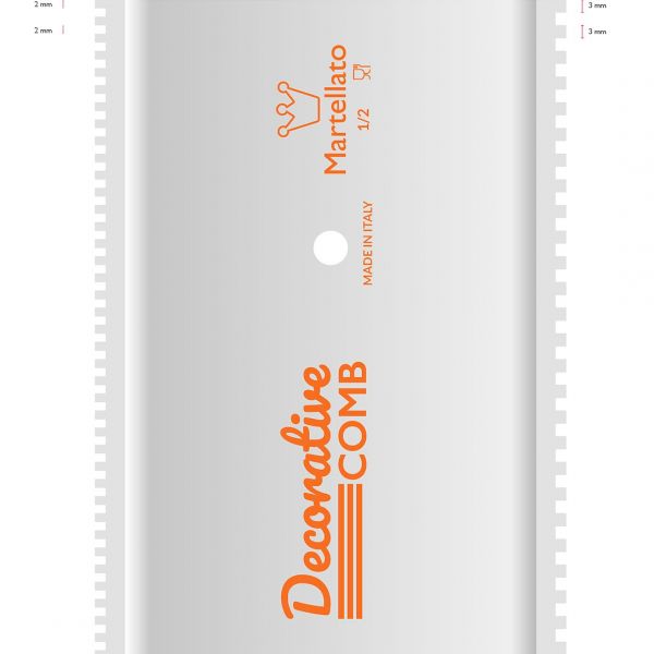 PD 1/2 Скребок для декору з подвійним візерунком 70 см (2/2 мм, 3/3 мм)