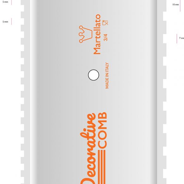 PD 3/4 Скребок для декору з подвійним візерунком 70 см ( 5/5 мм, 10/7 мм)