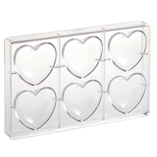 MA1996 Форма для шоколаду "велике серце" 75x70 h 22 мм (6 шт) - 27 г