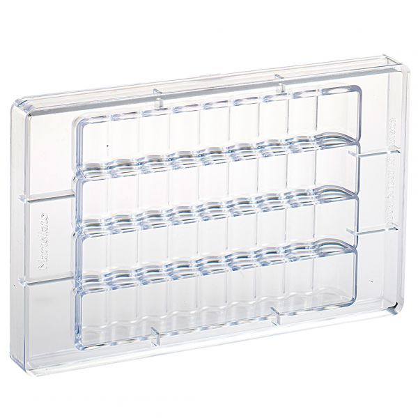 21MA6103 Форма для шоколаду "хвиляста паличка" 198x35 мм h 23 мм (4 шт) - 150 г