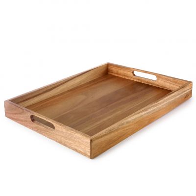67953 Таця дерев'яна прямокутна 45х35х6 см з ручками