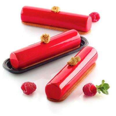 CYLINDRE 75 Форма силіконова для еклерів 126 x27  h 27 мм 76 мл x 10 = 760 мл + каттер + 10 подложек