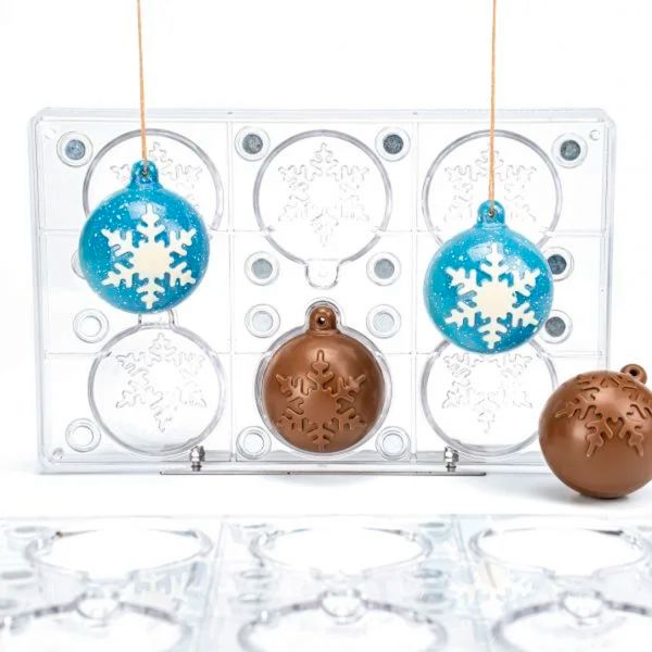 21SR104 Набір форм з магнітами для шоколадних фігурок (2 шт) "Cнігова кулька" ø 60 h 72 mm, 6 шт, 47
