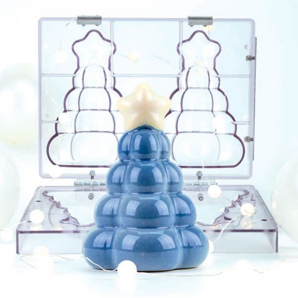 21SR109G Набір форм з петлями та гачками для шоколадних фігурок "Ялинка з повітряних кульок" ø 118 м