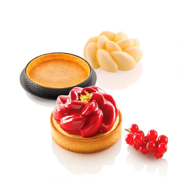 KIT TARTE RING FLEUR D80 MM Форма силіконова Ø67-99 h35 mm + 6 кілець (d 80 mm, h 20 mm) - 1*6 форма