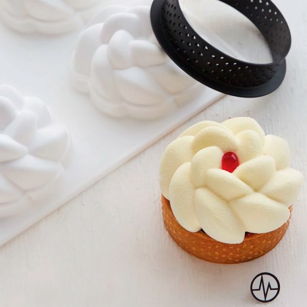 KIT TARTE RING FLEUR D80 MM Форма силіконова Ø67-99 h35 mm + 6 кілець (d 80 mm, h 20 mm) - 1*6 форма