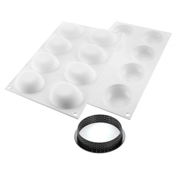 KIT TARTE RING PALET D70 MM Форма силіконова Ø64 h18 mm + 8 кілець (d 70 mm, h 20 mm) - 1*8 форма в