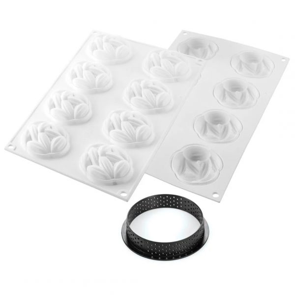 KIT TARTE RING COCOA D70 MM Форма силіконова Ø60 h20 mm + 8 кілець (d 70 mm, h 20 mm) - 1*8 форма в