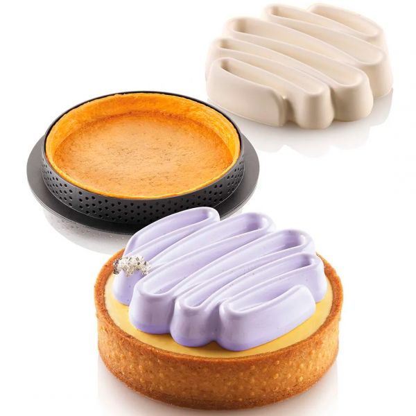 KIT TARTE RING HONORE D80 MM Форма силіконова Ø70 h13 mm + 8  кілець  (d 80 mm, h 20 mm) - 1*8 форма