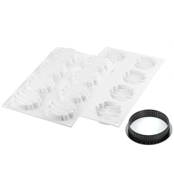 KIT TARTE RING HONORE D80 MM Форма силіконова Ø70 h13 mm + 8  кілець  (d 80 mm, h 20 mm) - 1*8 форма