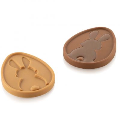 SCG064 Силіконова форма "Плоске яйце з кроликом" 103x79 h 10  мм, 2x50 мл