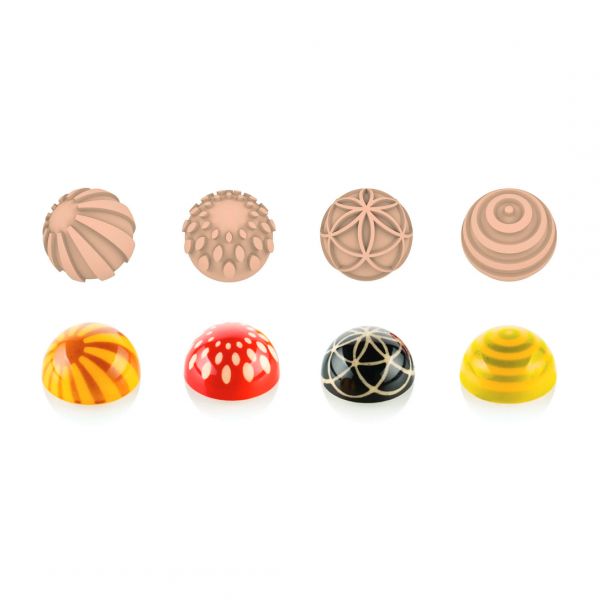 CHOCO STAMP A & SEMISFERA 01 Набір штампів для декорування шоколаду + форма для шоколаду  CH013 SEMI
