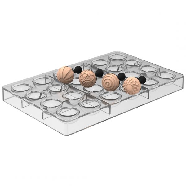 CHOCO STAMP A & SEMISFERA 01 Набір штампів для декорування шоколаду + форма для шоколаду  CH013 SEMI