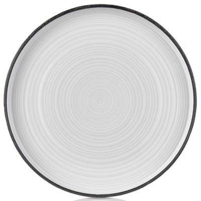 HL-BLA-16-DZ Тарілка кругла рельєфна з бортом 90° 16 см, декор "Black", серія "Helix"