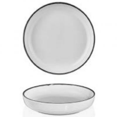 HL-BLA-CP-23-CK Тарілка глибока 23 см (1250 мл), декор "Black", серія "Helix"