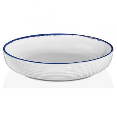 HL-NBL-CP-23-CK Тарілка глибока 23 см (1250 мл), декор "Navy Blue", серія "Helix"