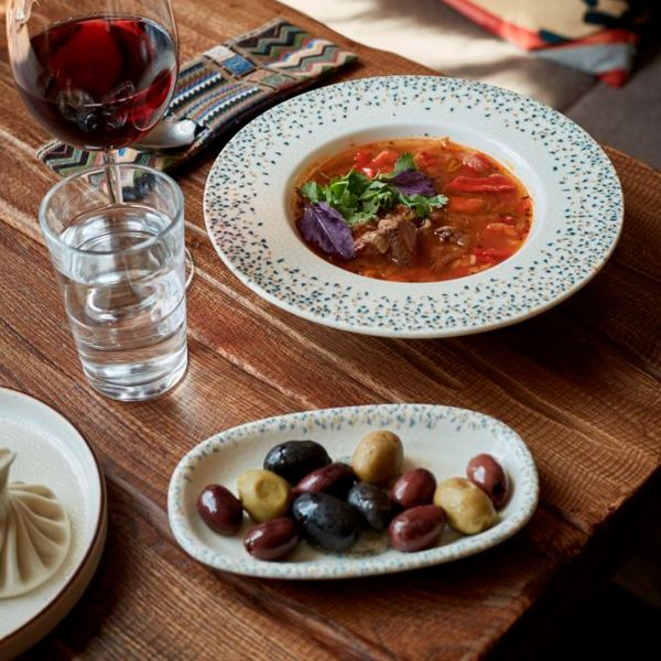 TN-TS-ZT-29-OV Блюдо овальне 29х17,5 см, декор Tessera, серія "Tinta"