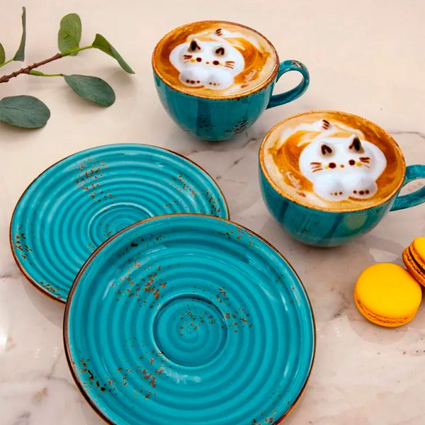 HA-IN-GT-01-CT Блюдце 14 см під чашку 175 мл, колір блакитний (Indigo), серія "Harmony"