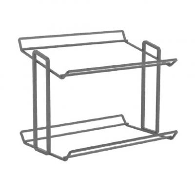 V331842051 Підставка з чорної пофарбованої сталі, 2-ярусна 40x37 см h 55 см