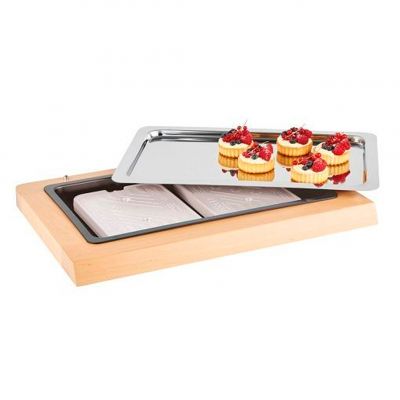 11540 Набір фуршетний GN 1/1 з охолоджуванням (4 предмети: 1 дерев'яна підставка з пластиковою встав