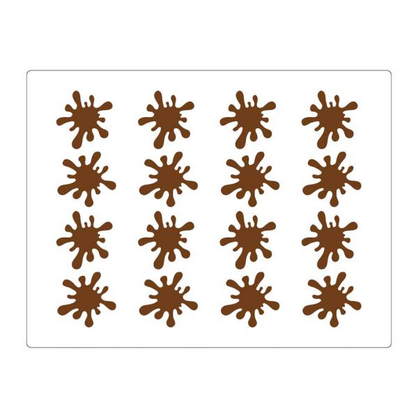 CHASIL 32 Трафарет силіконовий для декора "пляма" 60x63 мм (16 шт)