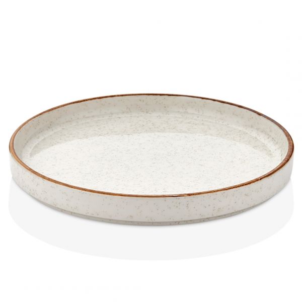 EF-DS-HL-19-RD Тарілка кругла з бортом 90° 19 см, декор Dust, серія "Effect"