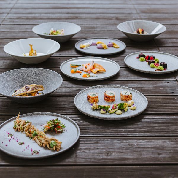 G1Q1420 Салатник d 20 см, 900 мл, колір світло-сірий, серія  "Granit" (без глазування)