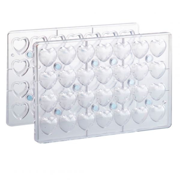 203D03 Форма для шоколаду для 3D-праліне "Серце" 30 x 28 мм  h19 mm (28 шт) - 11 г