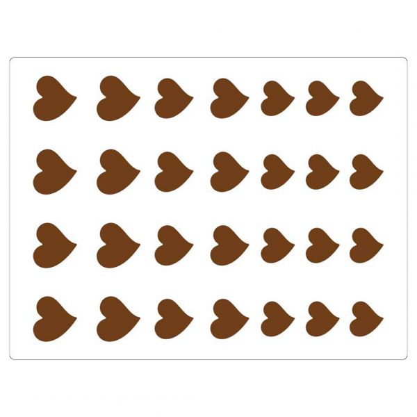 CHASIL 33 Трафарет силіконовий для декора "серце" 45x43 мм (8 шт), 40x39 мм (8 шт), 35x34 мм (12 шт)