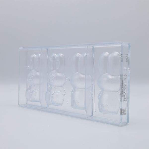 1739 CW Форма для шоколаду "Кролик" 45,5x99,5х19 мм, 2х49 г, 4 шт.