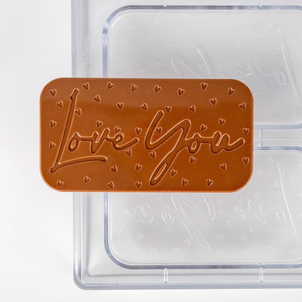 MA2033 Форма для шоколаду "Love you" 130x70 мм, h 10 мм (3 шт) - 100 г