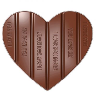 12044 CW Форма для шоколадної плитки "Серце" 125х110 h 10 мм, 1х2 шт./100 г