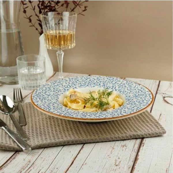 TN-EA-GT-25-CK Тарілка для пасти з прямим бортом 25 см (400 мл), декор Edera, серія "Tinta"