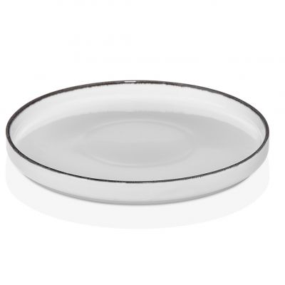 HL-BLA-19-RD Тарілка кругла з бортом 90° 19 см, декор "Black", серія "Helix"